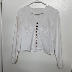 SHEIN white long sleeve shirt